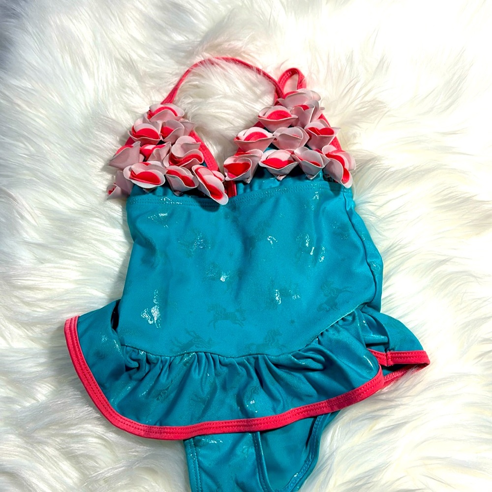 Floatimini 4T Turquoise Unicorn swimsuit